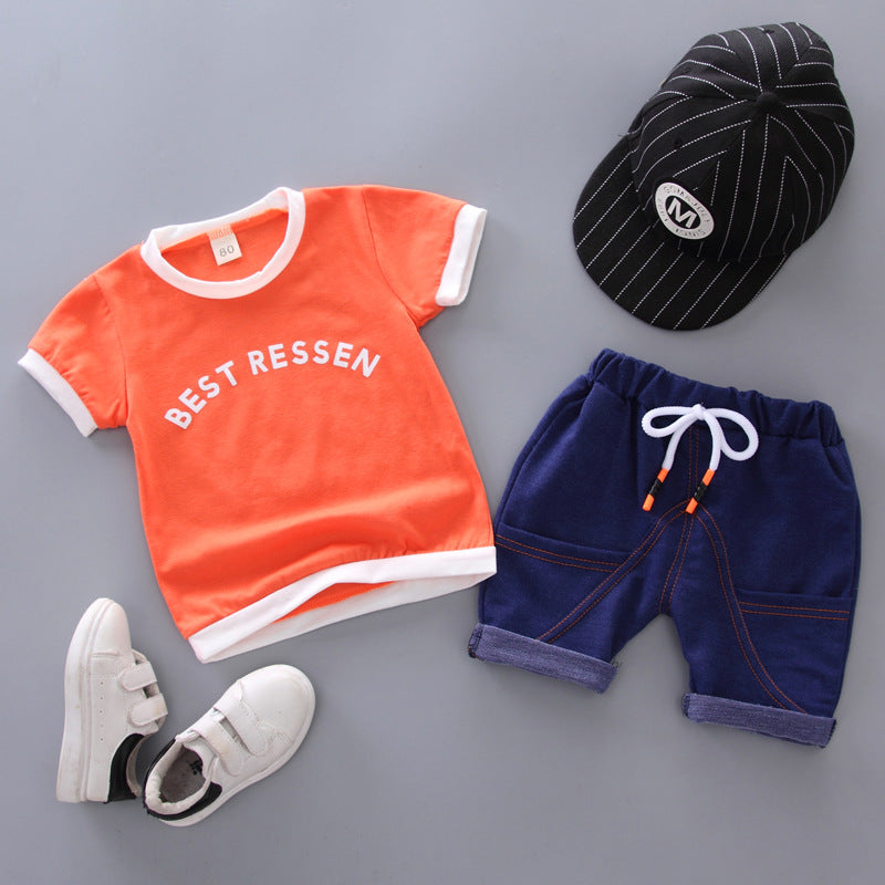 Completo Casual Bambino  T-shirt "Best Ressen" e Shorts con Coulisse