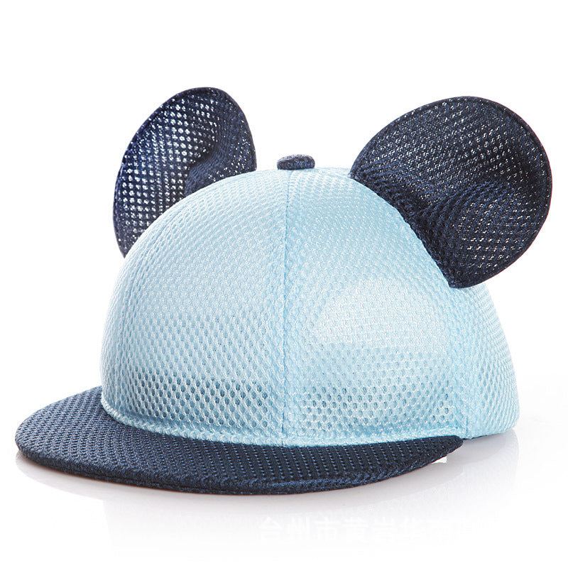 Cappellino nero estivo con orecchie  Design traspirante per bambini