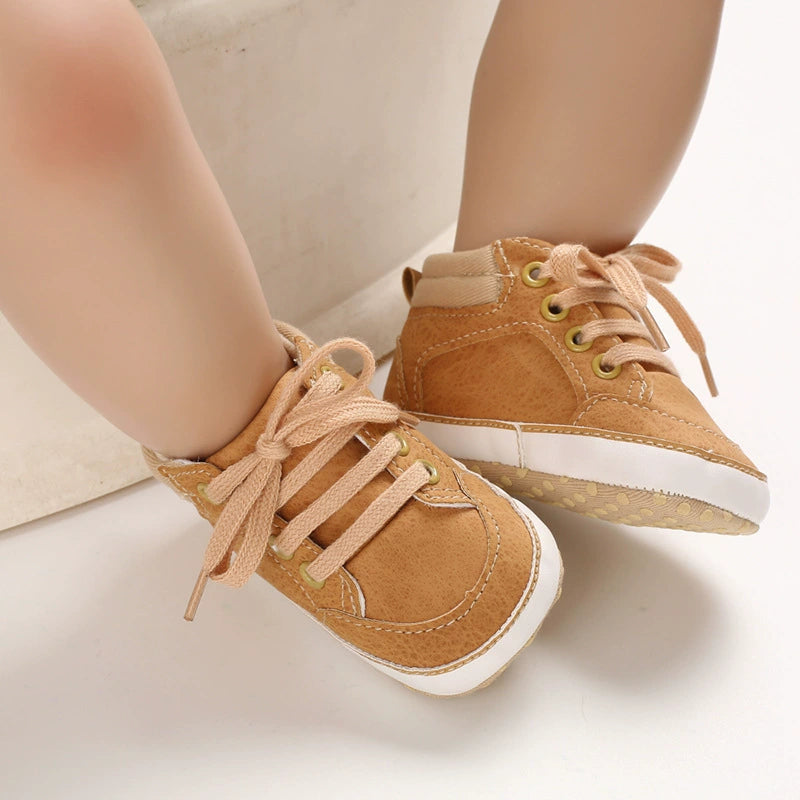 Scarpe Neonato Antiscivolo con Lacci – Stivaletti Morbidi