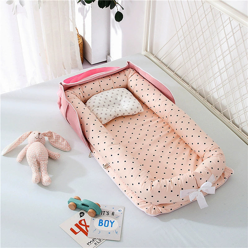 Nido - Culla Portatile Neonata in Cotone con Cuscino
