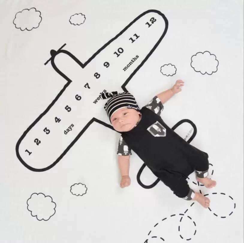 Coperta Mesiversario fotografica per neonati – Design aereo