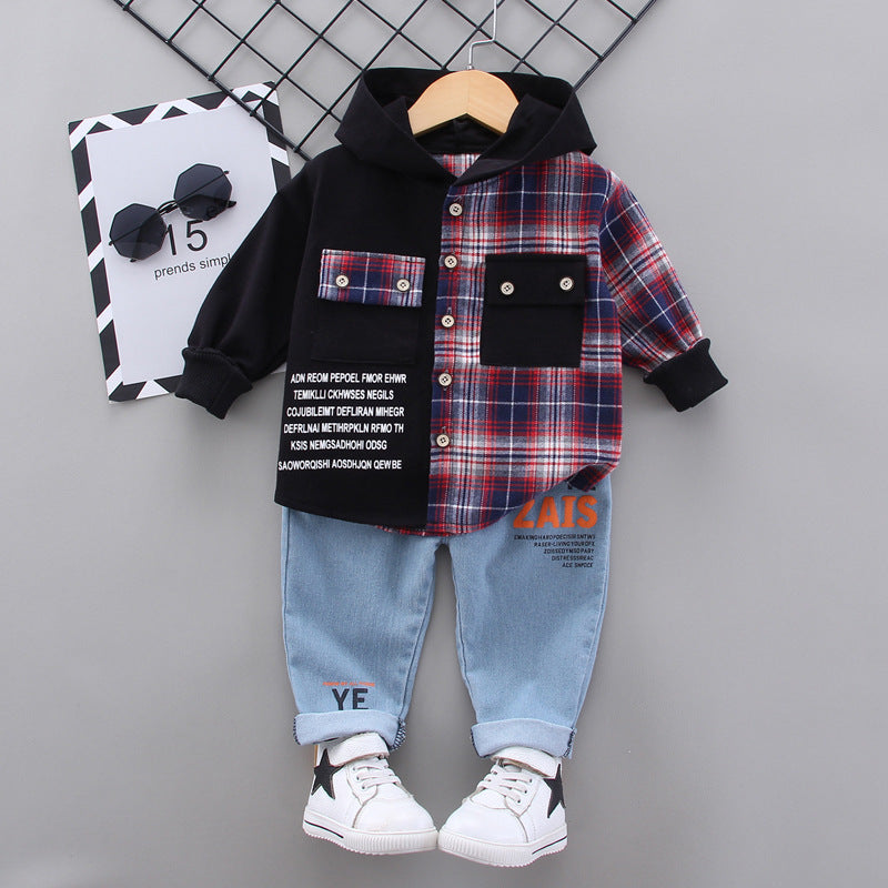 Completo Bambino Urban Style   Felpa con Cappuccio + Jeans