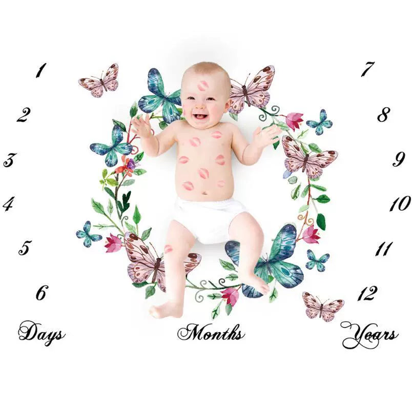 Coperta Mesiversario fotografica per neonati – Farfalla