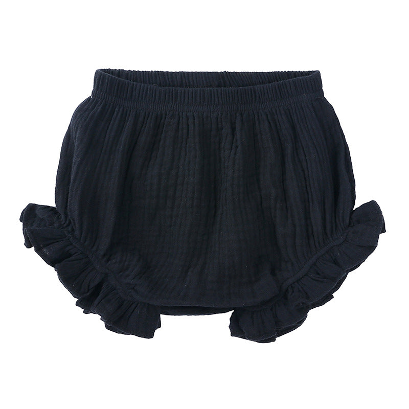 Shorts Bambina in Mussola con Volant   Vari Colori
