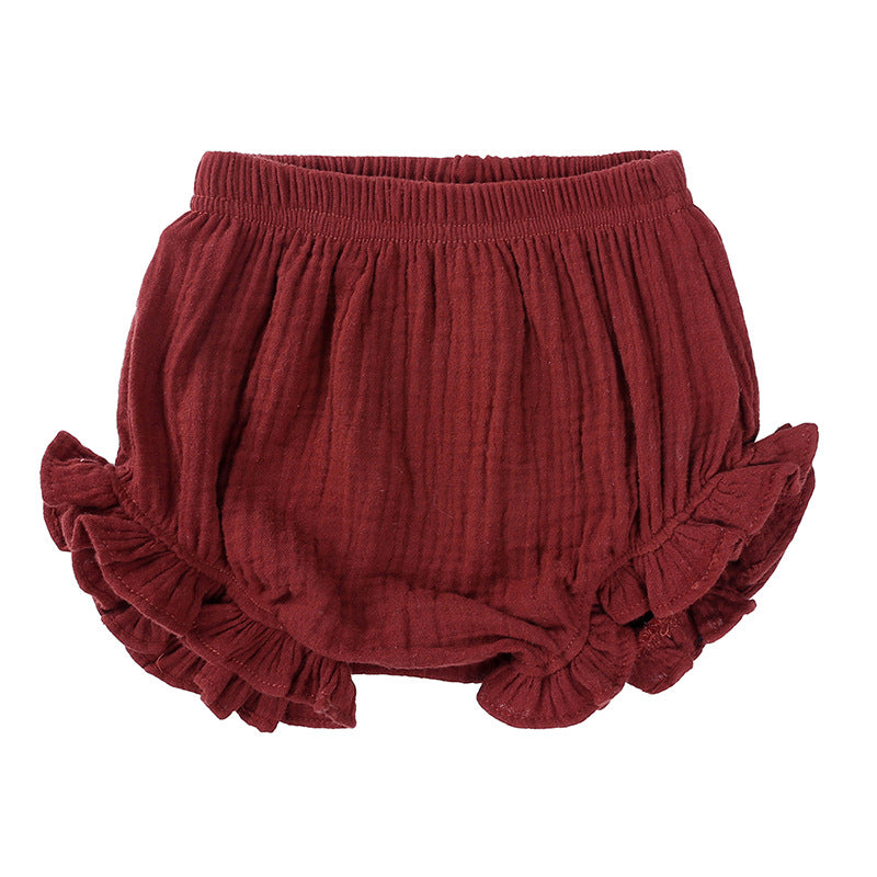 Shorts Bambina in Mussola con Volant   Vari Colori