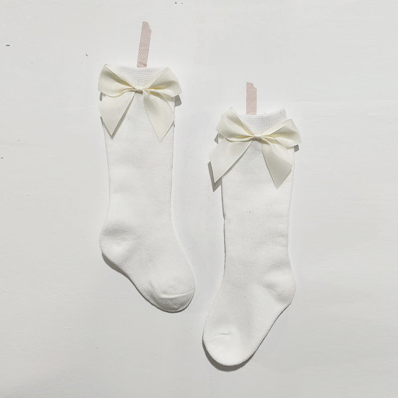 Calzini al ginocchio bambina con fiocco in raso laterale – Vari colori (Copia)