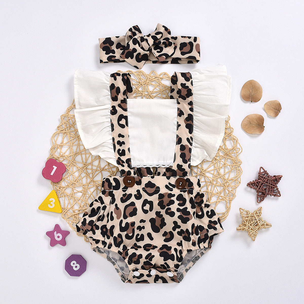 Pagliaccetto estivo animalier + fascia bimba