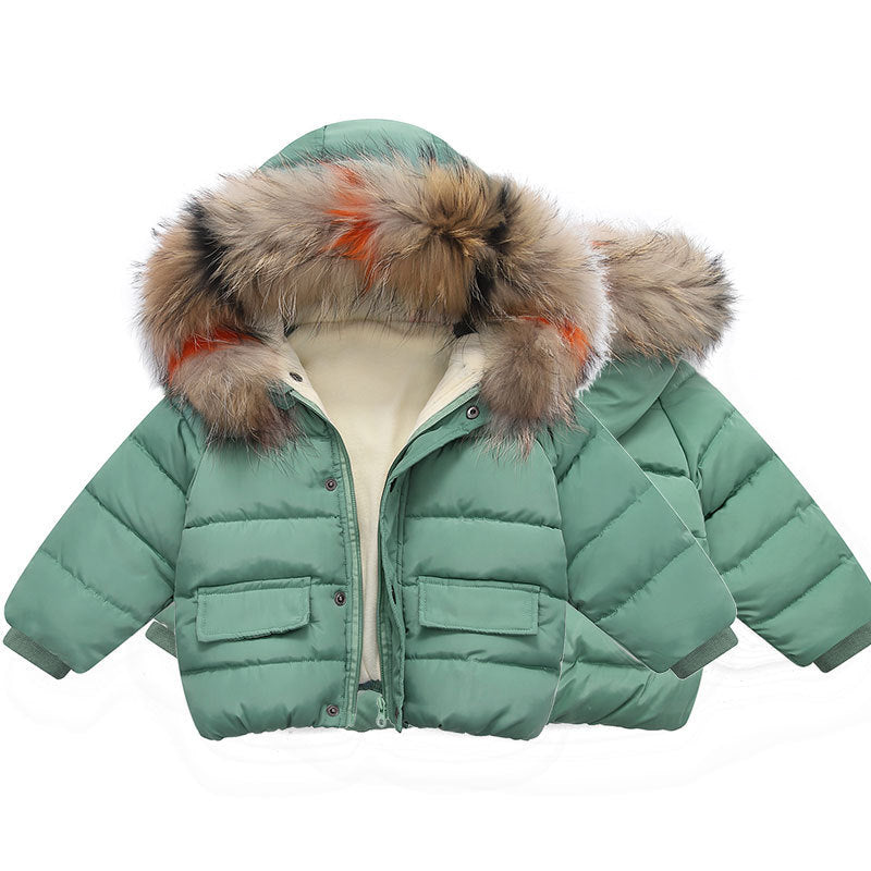 Piumino invernale con cappuccio eco-pelliccia – Bambino/a (5 colori)