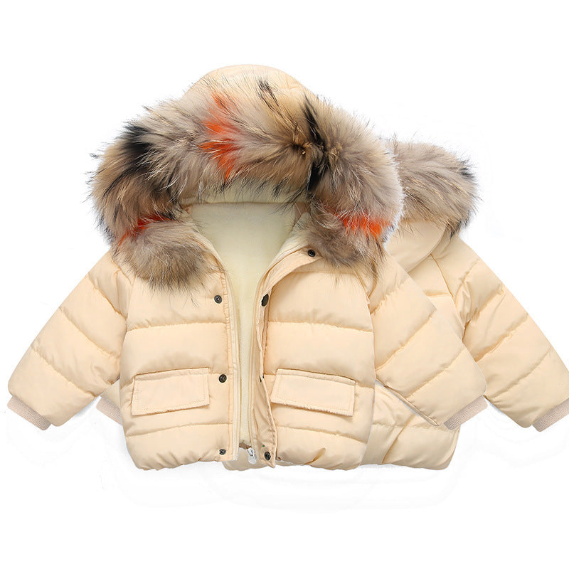 Piumino invernale con cappuccio eco-pelliccia – Bambino/a (5 colori)