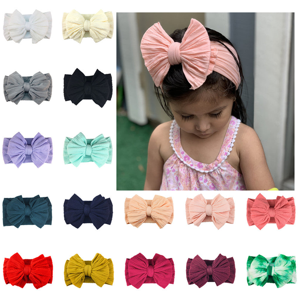 Fasce elastiche con fiocco per neonati – 16 colori disponibili