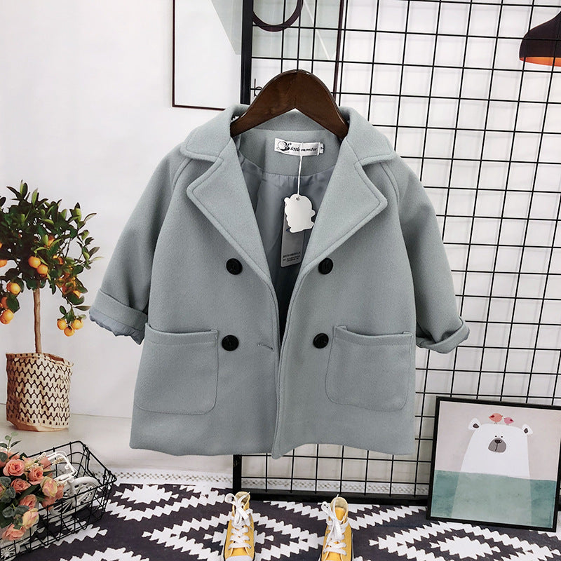 Cappotto Bambino Autunnale Doppiopetto – Elegante e Caldo con Tasche Laterali