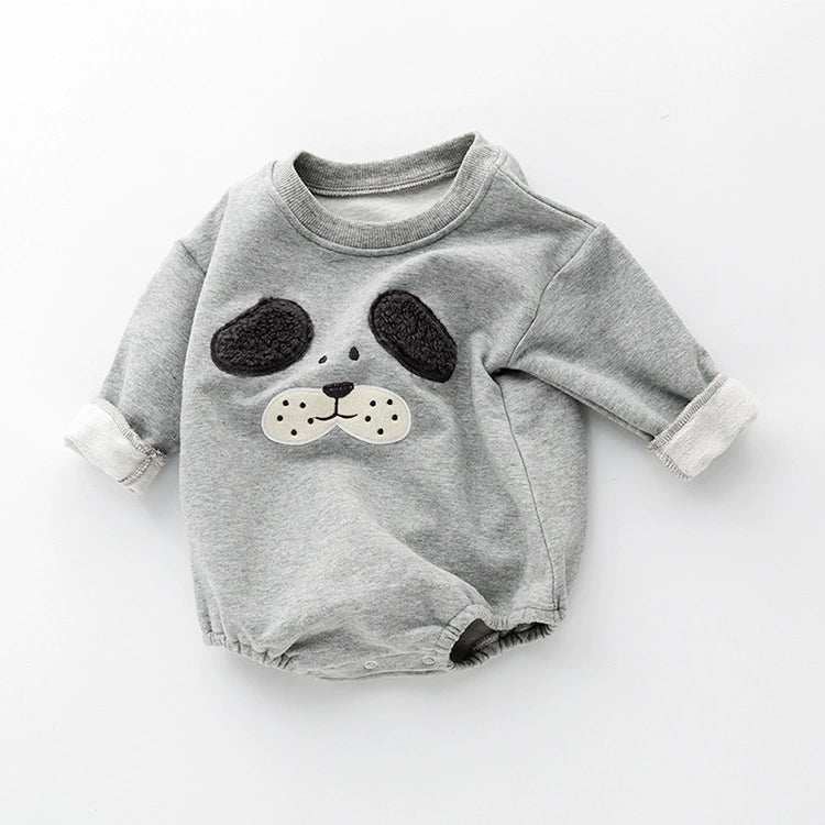 Body Tutina Neonato in Cotone con Calzine – Cagnolino Morbido 3D