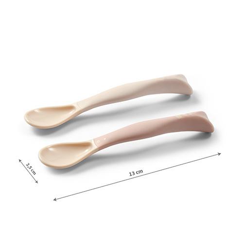 2 cucchiaini  Babyono beige e Rosa 6m+