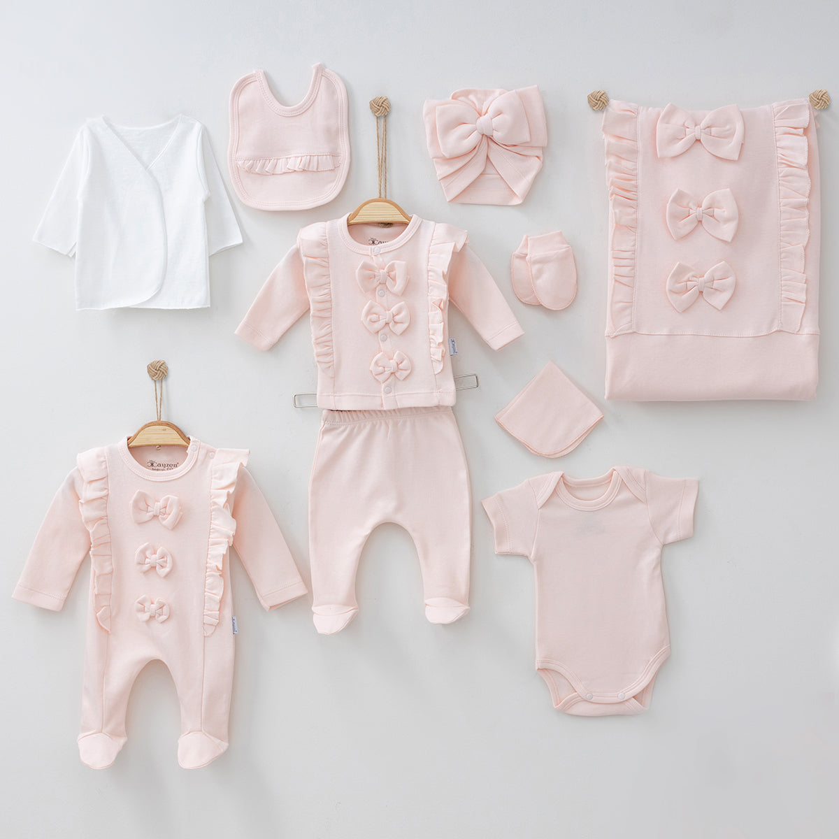 Set Corredino 10 pezzi bimba  cotone rosa 100% Cotone 0-3 mesi