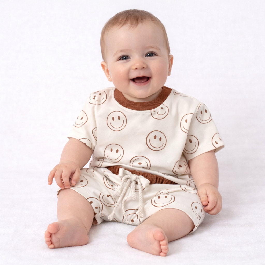 Completo Estivo Baby Cotone Bimbo Neonato 2pz Set