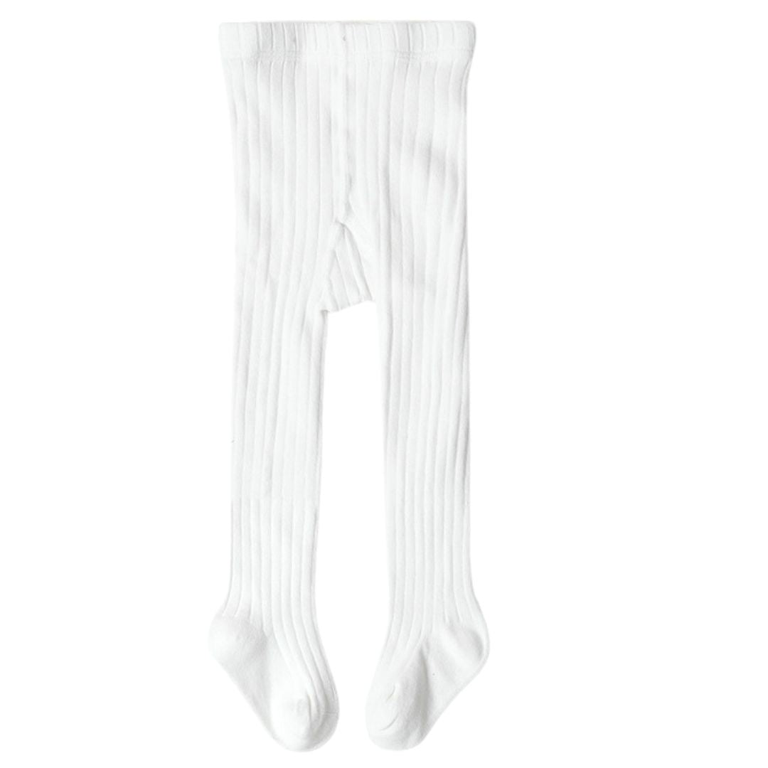 Collant  Bambina in Cotone a Costine  Tinta Unita, Morbida ed Elasticizzata