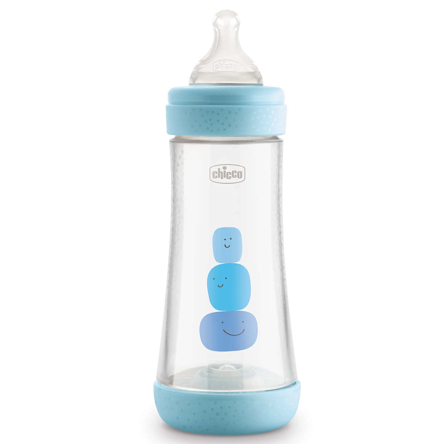 Biberon perfect5 azzurro 300ml in silicone 3 fori