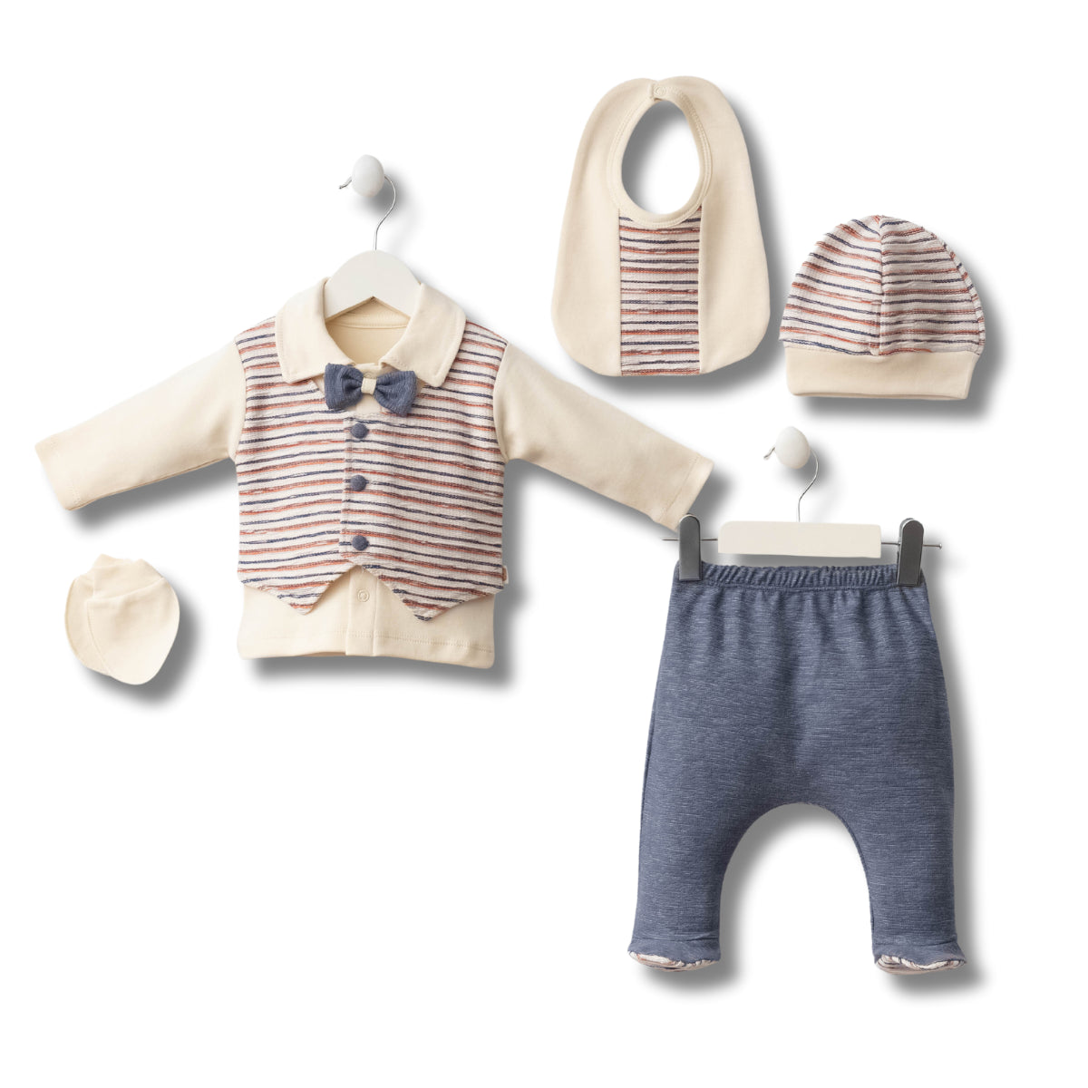 Set Neonato/ Bimbo 5 Pezzi in Cotone –  100% cotone
