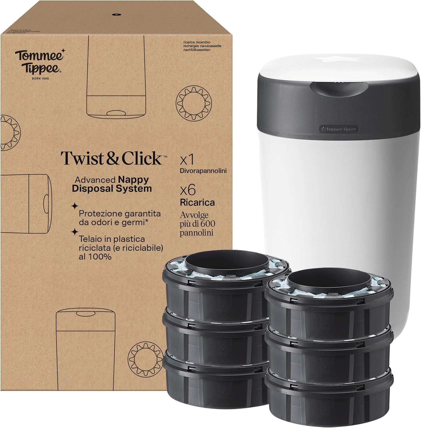 Mangia pannolini Tommee Tippee con 6 ricariche
