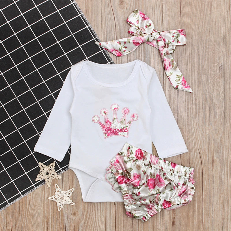 Set Neonata 3 Pezzi “Princess” – Body, Culotte Satinata e Fascia Coordinata