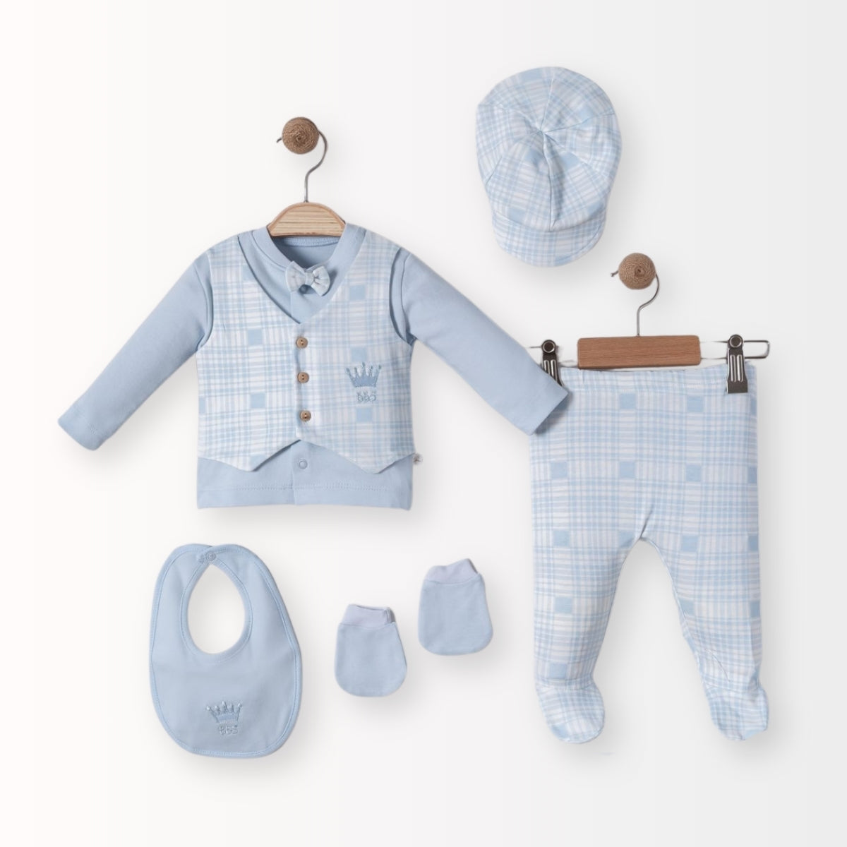 Set Nascita in Cotone Elegante Vari Colori Neonato/ Bimbo – 5 Pezzi
