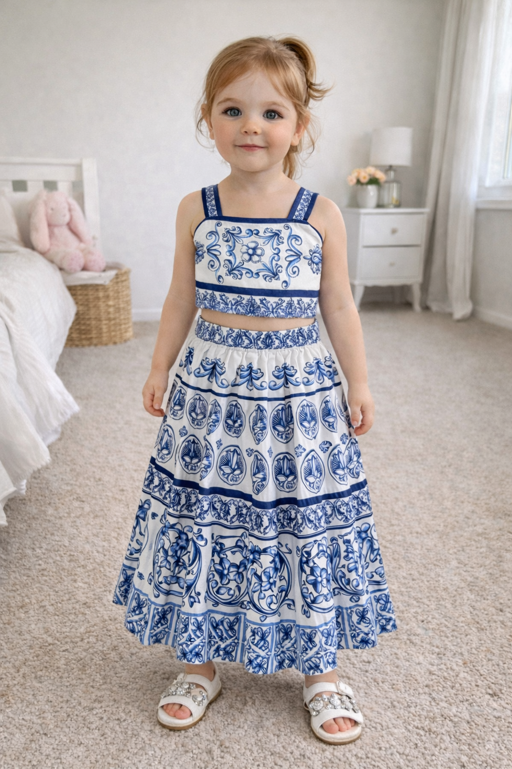 Completo Estivo Bimba Top + Gonna – "Mediterranean Breeze"