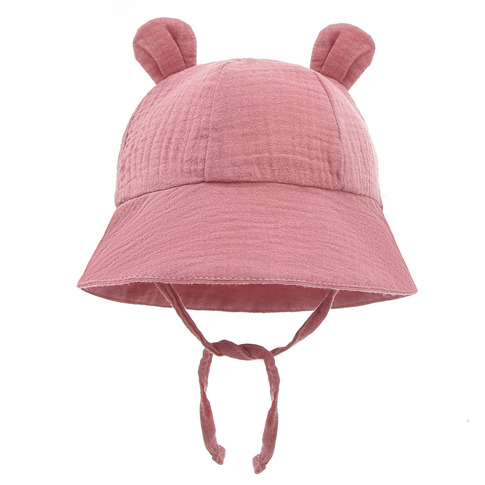 Cappellino per Neonati con Orecchiette - Morbido Cotone, Vari Colori