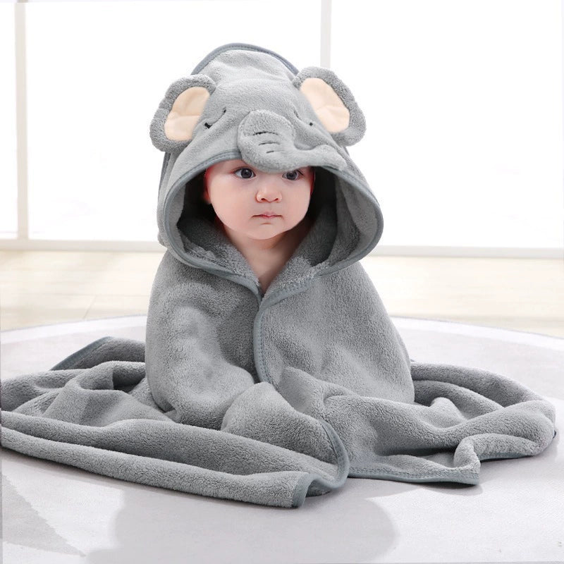 Accappatoio Bimbo 80×80 con Cappuccio Animaletto