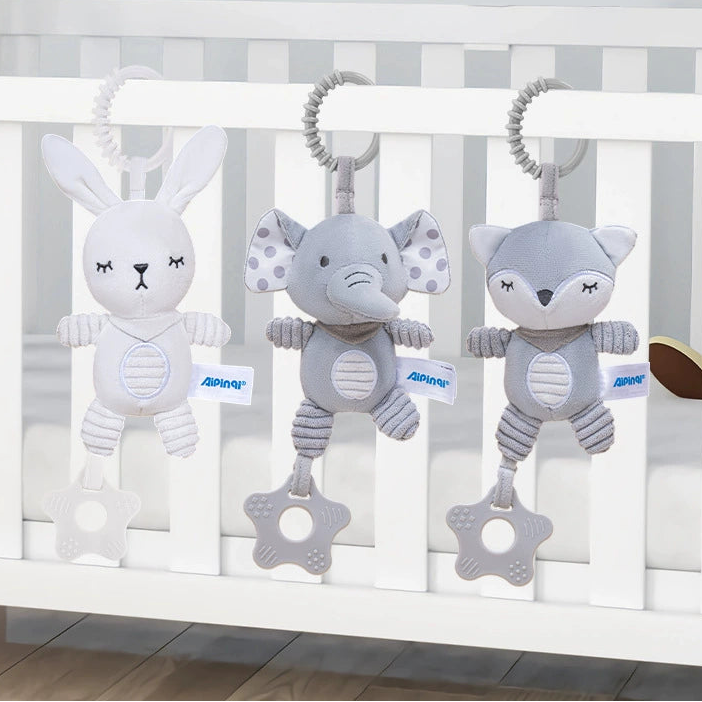 Giostrina/pendente passeggino in peluche –con sonaglino e massaggiagengive