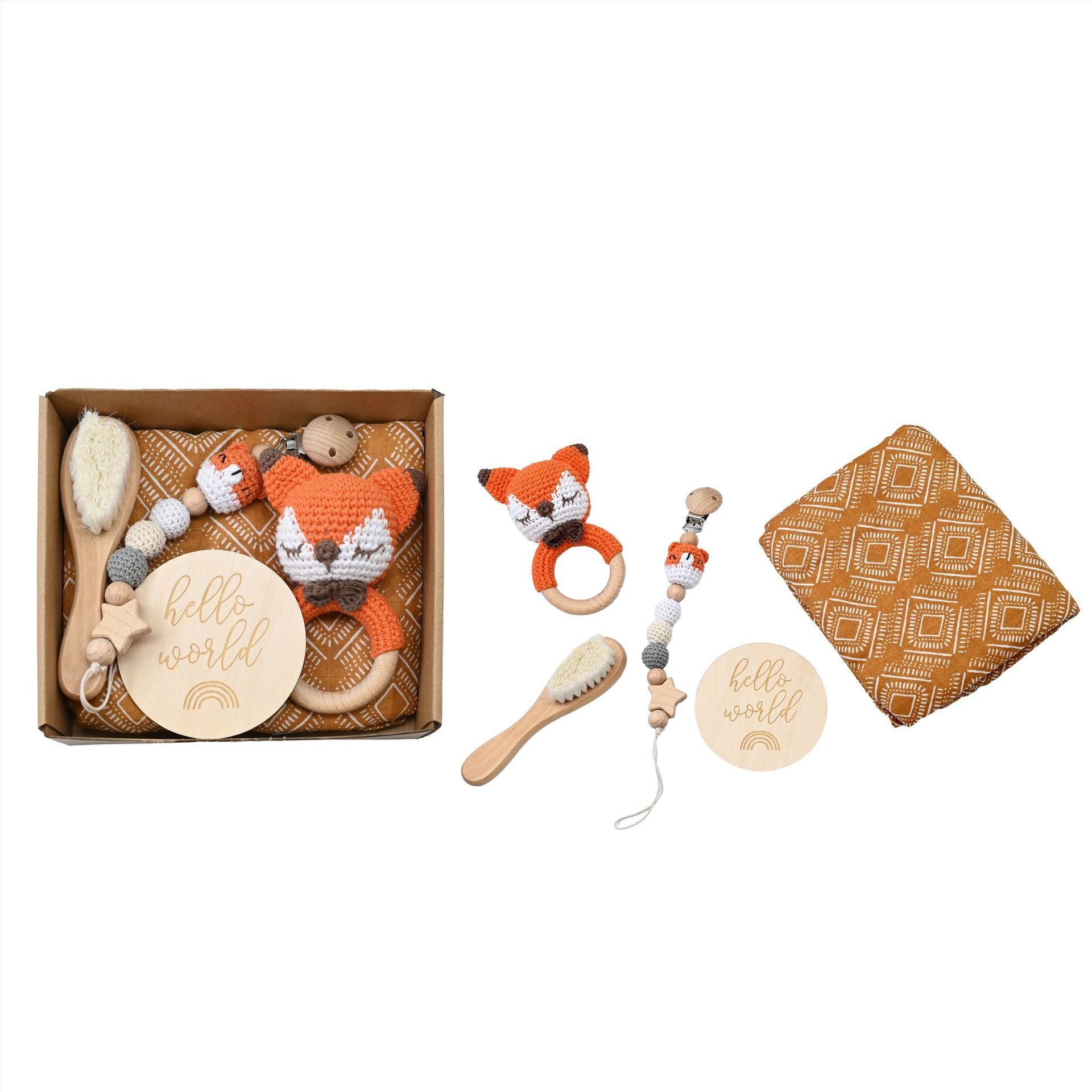 Set Regalo Neonati "Hello World" - Naturalezza e Tenerezza