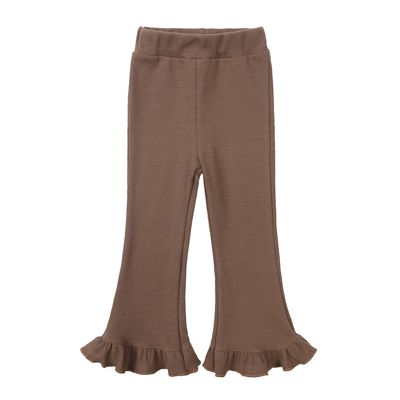 Leggings Bambina con Volant al Fondo   Modello Svasato  Vari Colori