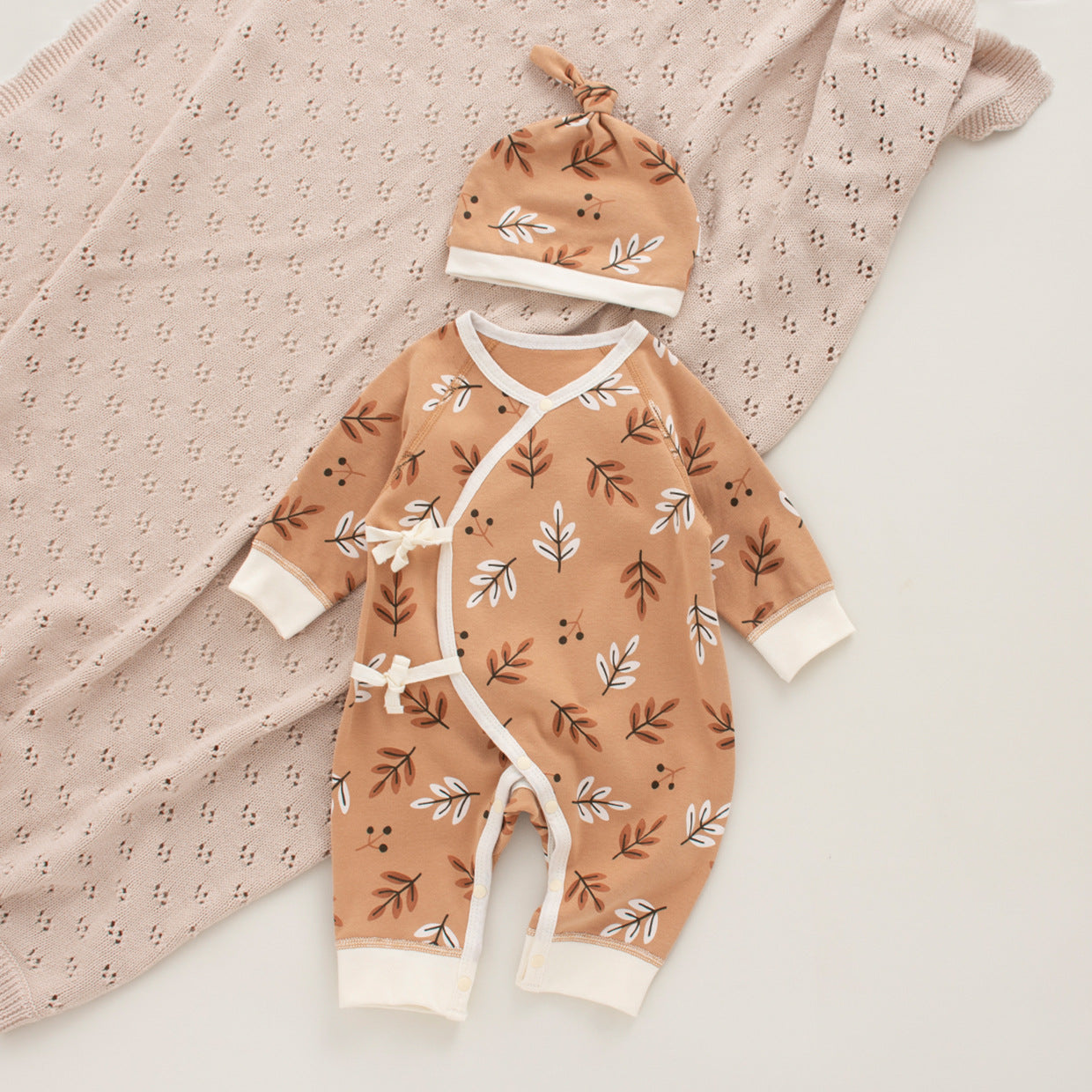 Coordinato Set Neonata/ Bimba  2 pezzi – Foglie autunnali
