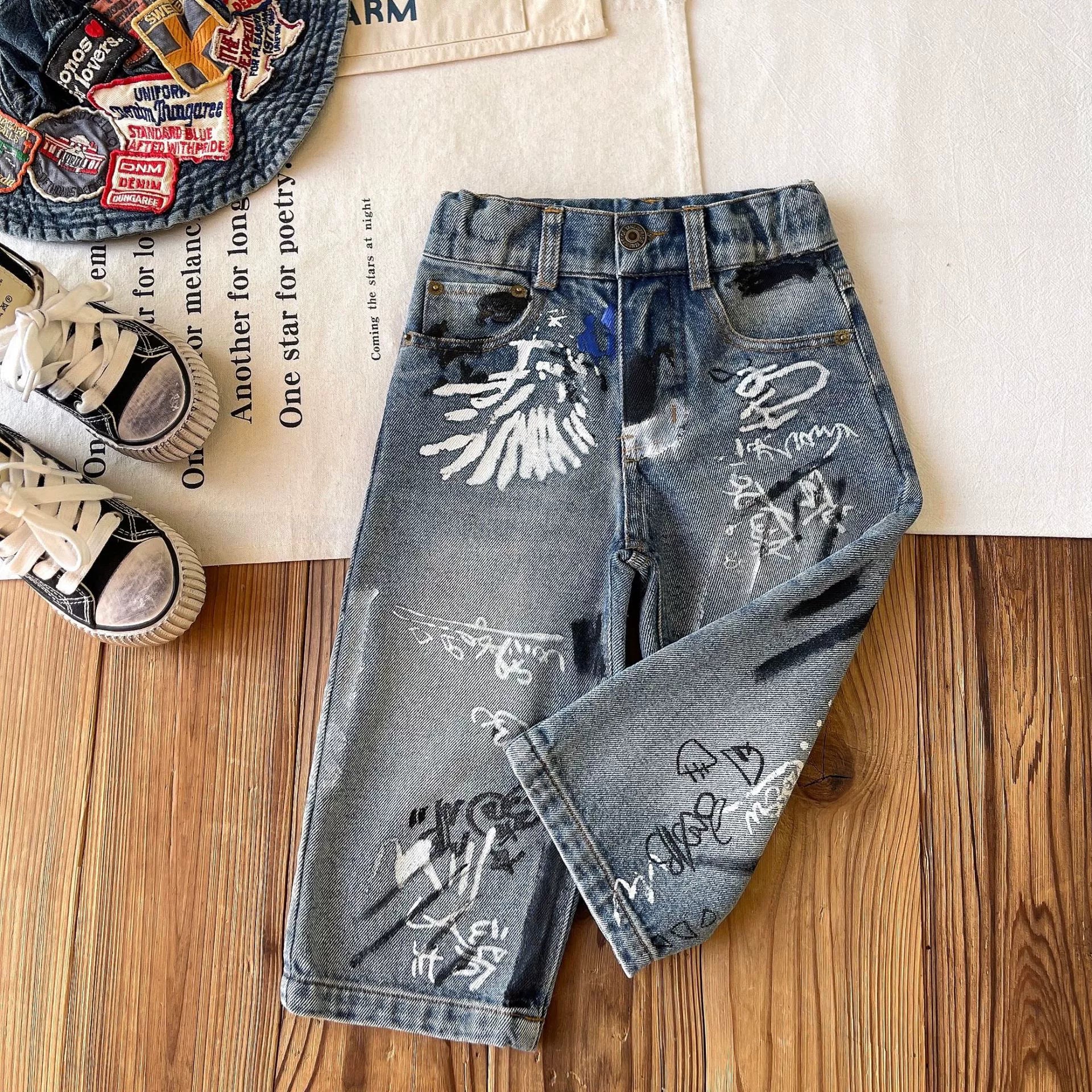 Jeans graffiti grigio Bimbo
