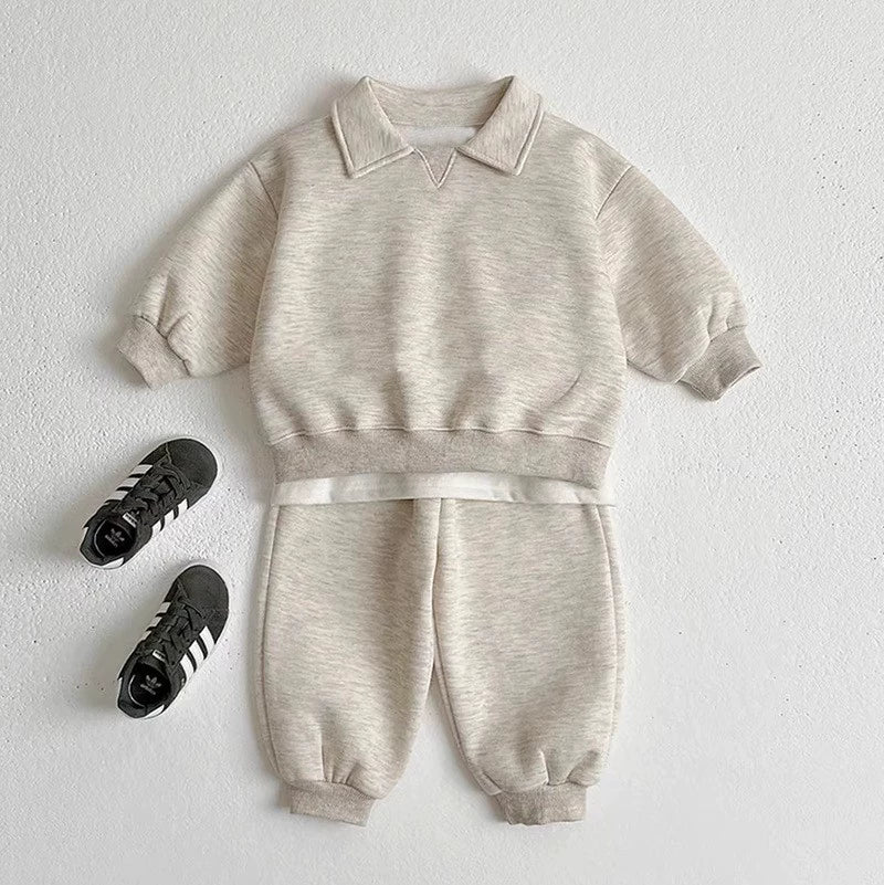 Tuta unisex in Cotone Rosa  2 Pezzi con Colletto a Punta