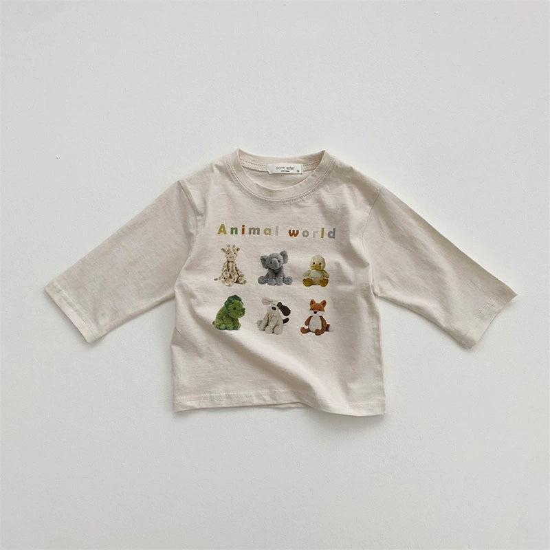Maglietta Neonato in Cotone con Animaletti – Autunno