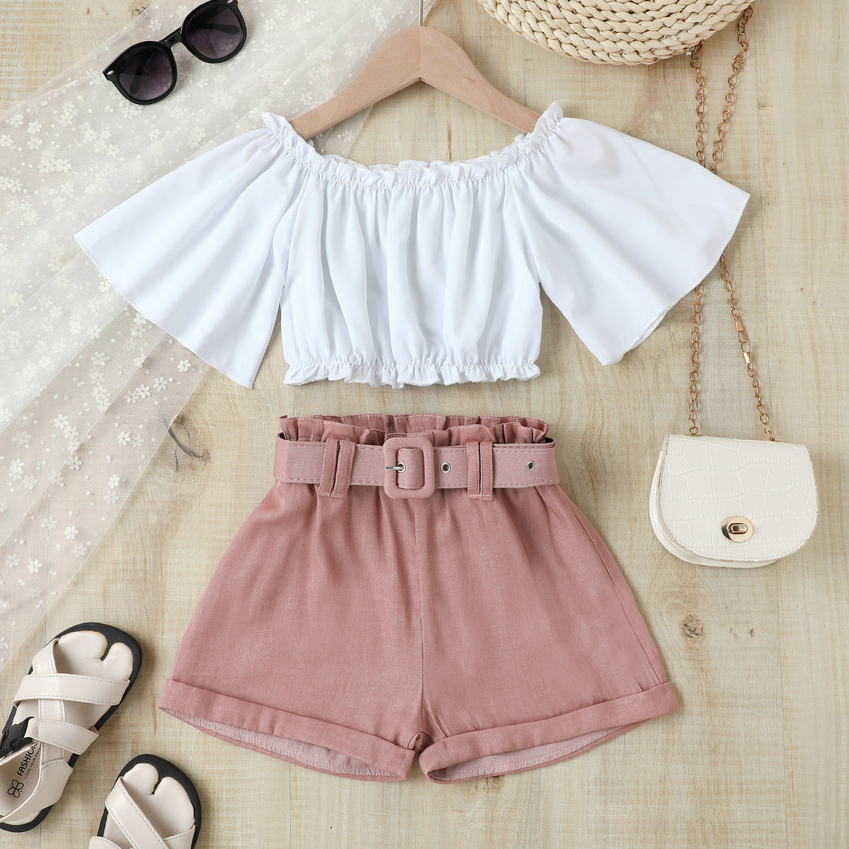 Completo Estivo Bimba  Top a Spalle Scoperte e Shorts