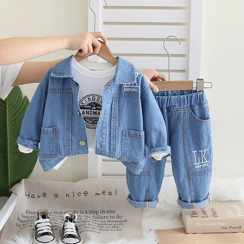 Set denim Autunno/Inverno  azzurro & blu – completo 3 pezzi Bimbo
