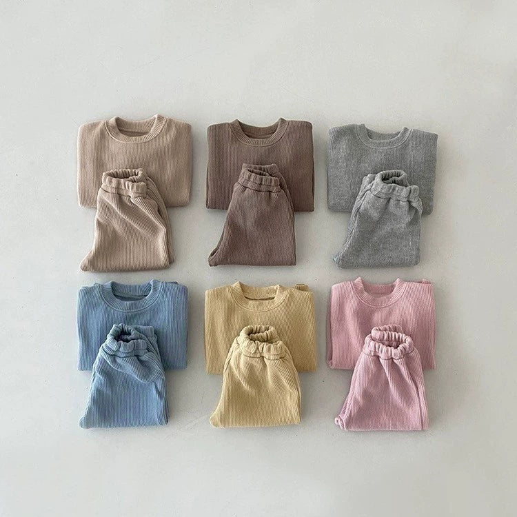 Completo Tuta   Maglia + Pantalone in Tessuto a Costine
