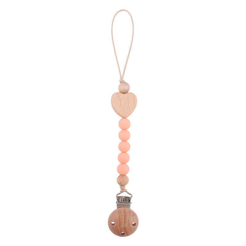 Catenina  in Silicone e Legno Naturale con Clip