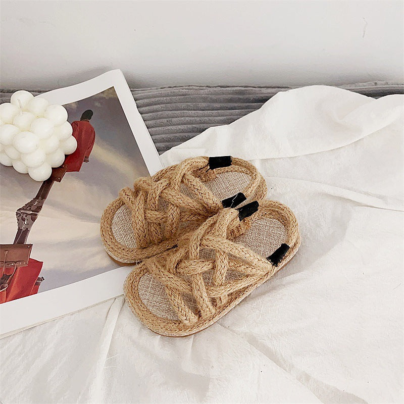 Sandali Estivi in Corda per Bambini - Design Intrecciato