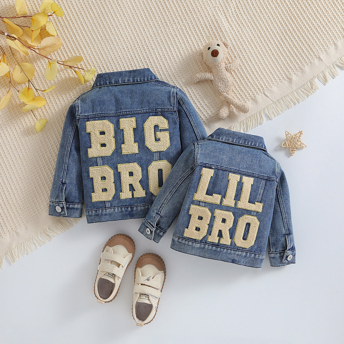 Giacca di Jeans Bambino   con Ricamo Applicato