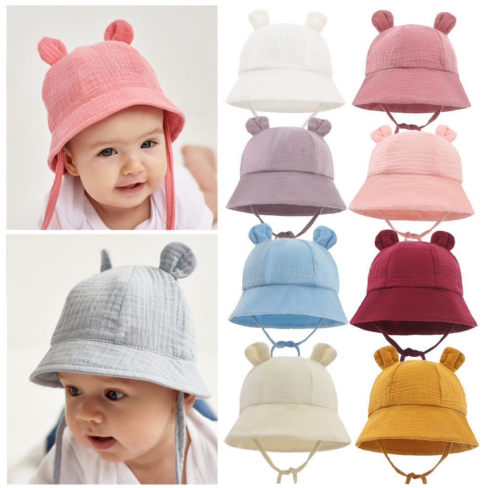Cappellino per Neonati con Orecchiette - Morbido Cotone, Vari Colori