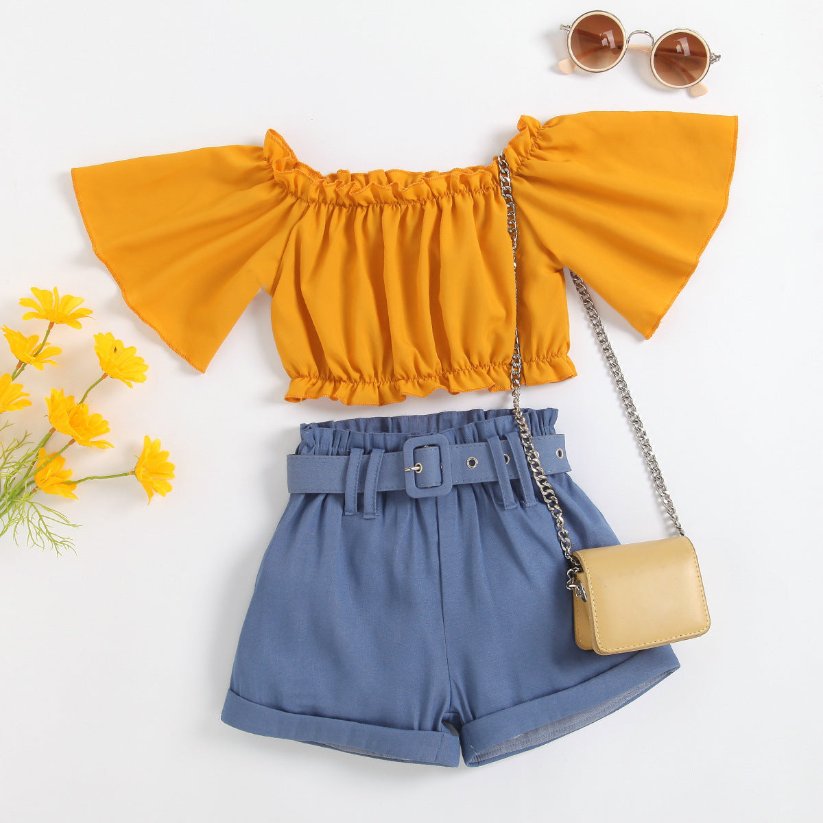 Completo Estivo Bimba  Top a Spalle Scoperte e Shorts