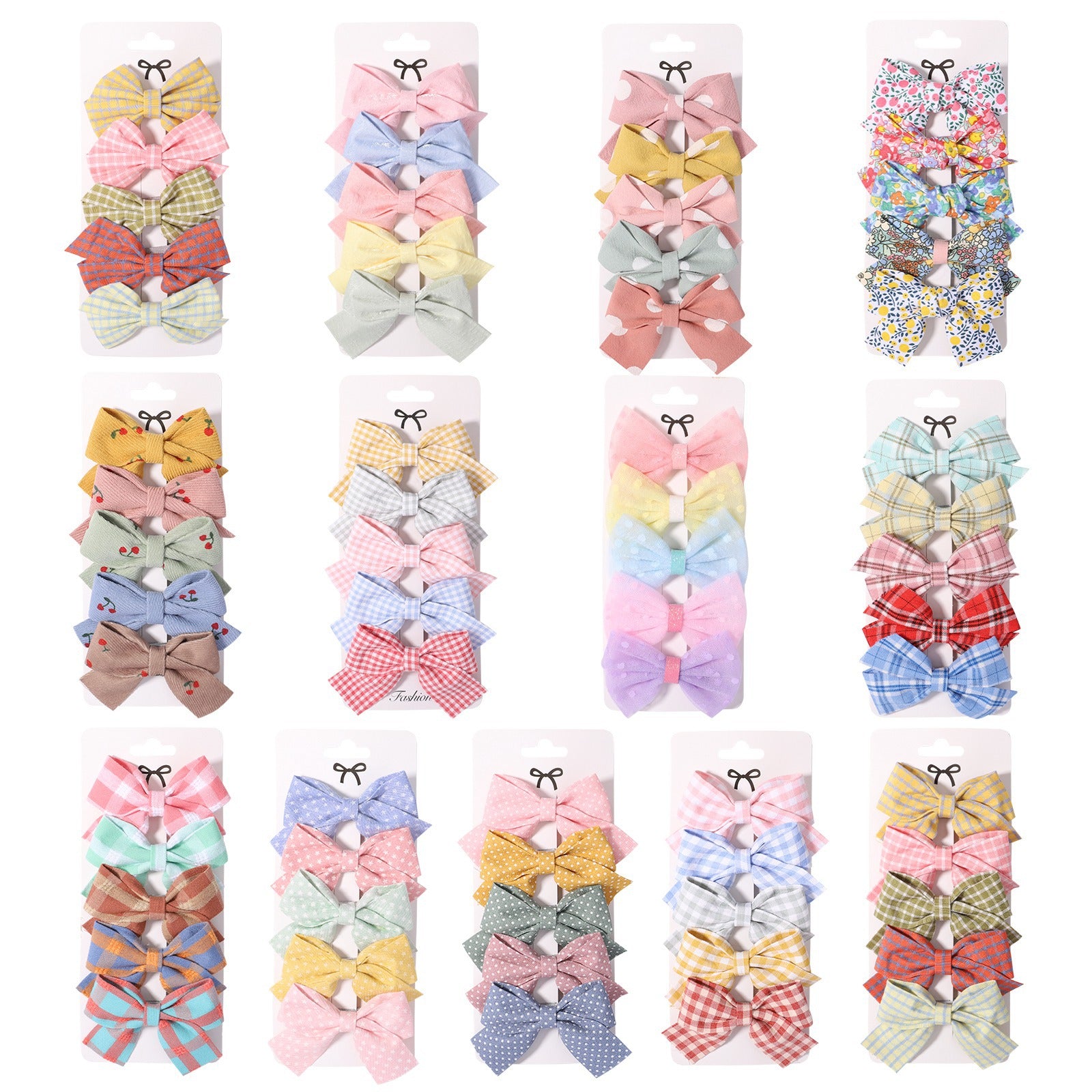 Set Fiocchi per Capelli Bambina - Fantasie Colorate e Tartan