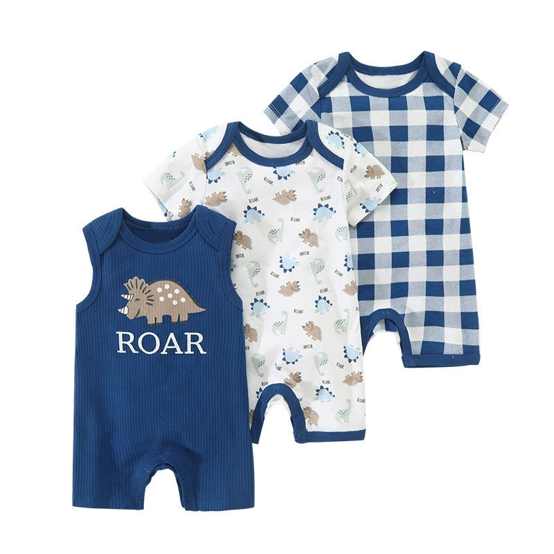 Set 3 Pagliaccetti Estivi per Neonato  Fantasie Colorate
