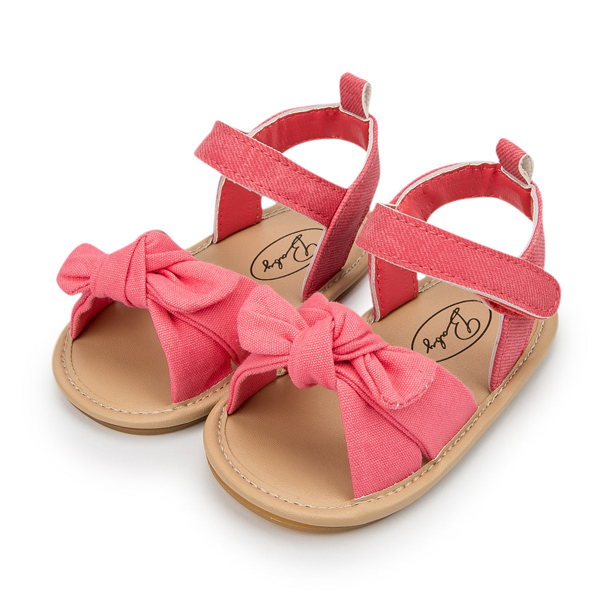 Sandali Estivi per Neonata  Design con Fiocco e Chiusura a Strappo