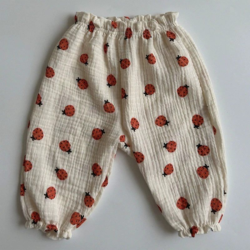 Pantaloni Neonato in Cotone Mussola Fantasia – Primavera/Estate