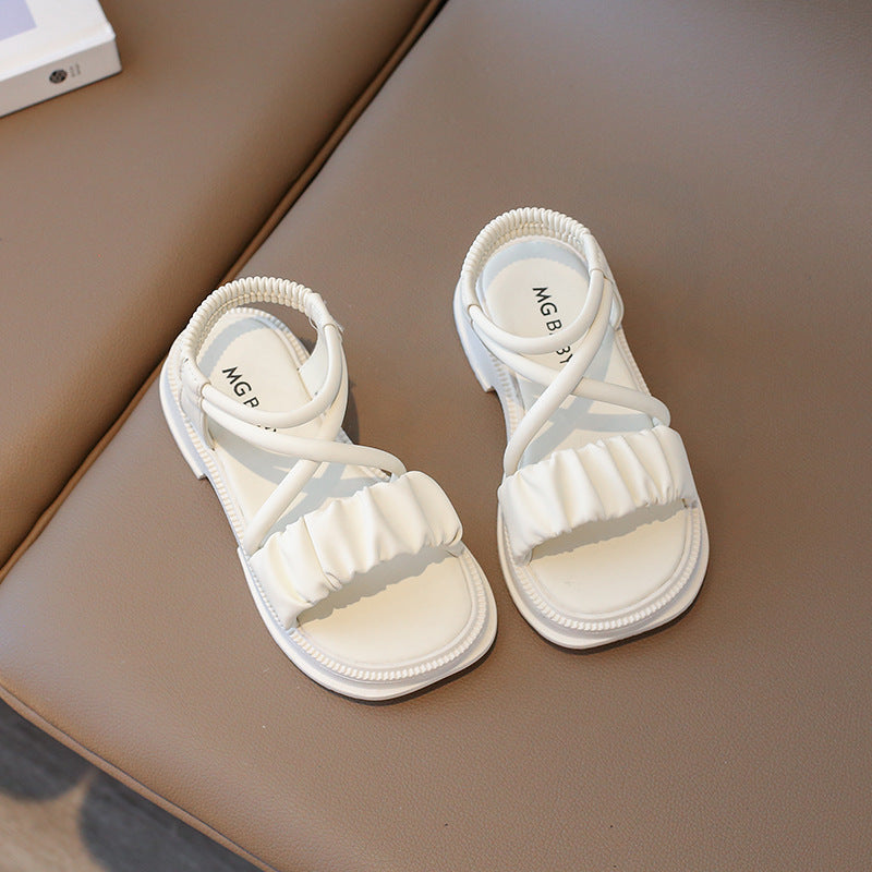 Sandali Estivi per Bambina   Design Elegante con Fascia Arricciata