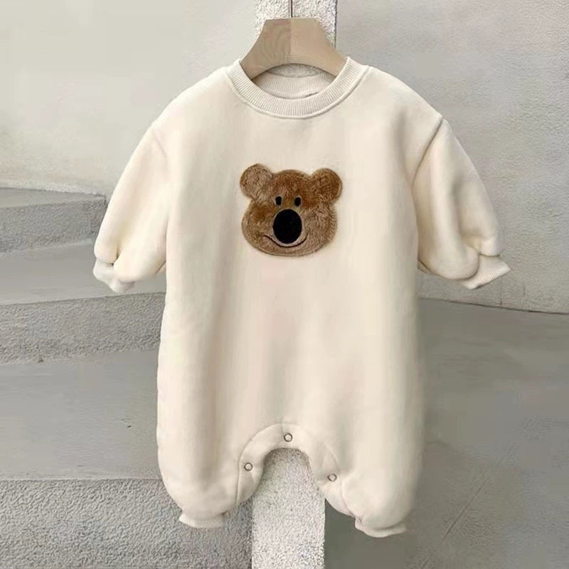 Tutina Neonato/a Neutra  in Cotone con Orsetto – Autunno/Inverno