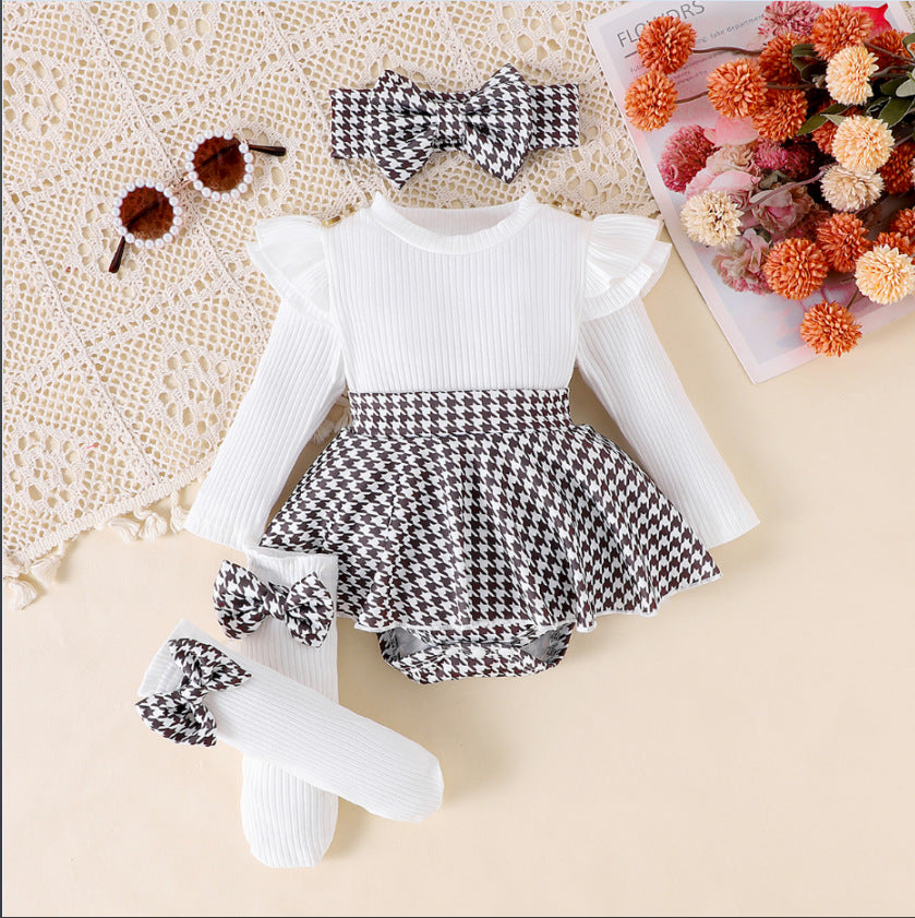 Completo Bambina 4 Pezzi   Vestitino, Calzini e Fascia